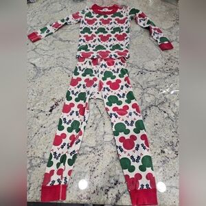 Hanna Andersson Kids Pajama Set - Red, Green, and White Disney Mickey Mouse